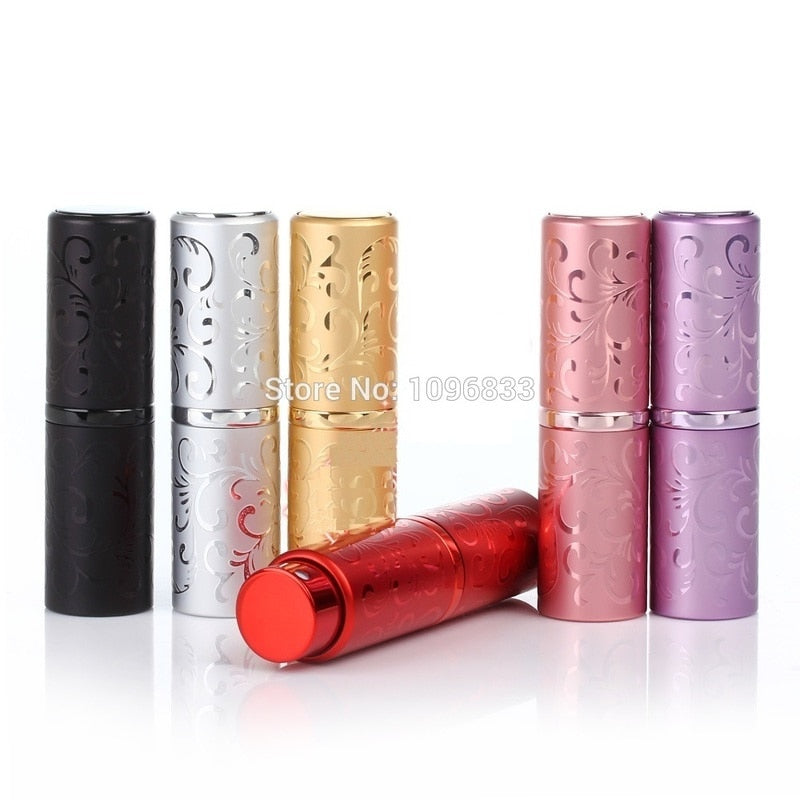 30pcs 10ML 15ML Aluminium Perfume Bottle Embossed Flower Design Empty Atomizer Spray Bottles 15CC Nice Parfum Refillable Bottle