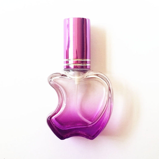 1PC 12ml Colorful Apple Shaped Empty Glass Perfume Bottle Small Sample Portable Parfume Refillable Scent Sprayer Bottle