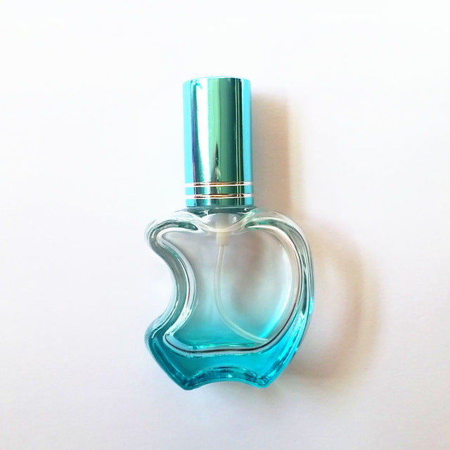 1PC 12ml Colorful Apple Shaped Empty Glass Perfume Bottle Small Sample Portable Parfume Refillable Scent Sprayer Bottle